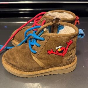 UGG Brown Kids Boots with Elmo Design